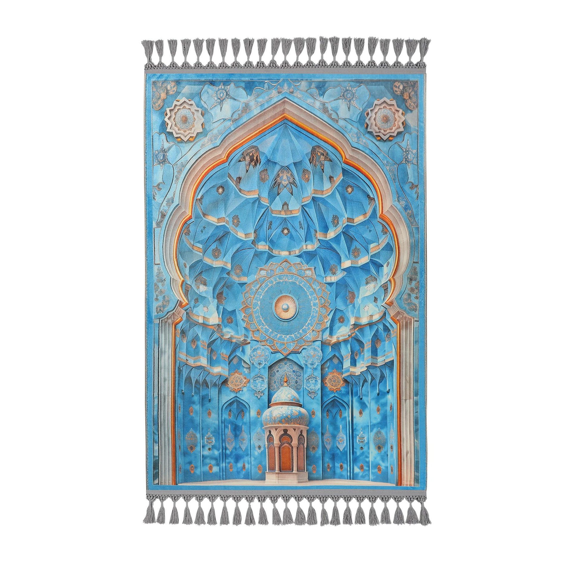Turkish Prayer Rug, Soft Muslim Prayer Mat, Ottoman Design