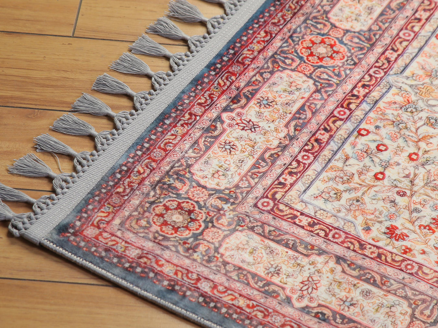 Turkish Prayer Rug, Soft Muslim Prayer Mat, Ottoman Design