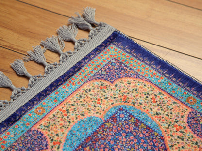 Turkish Prayer Rug, Ottoman Design, Soft Muslim Prayer Mat