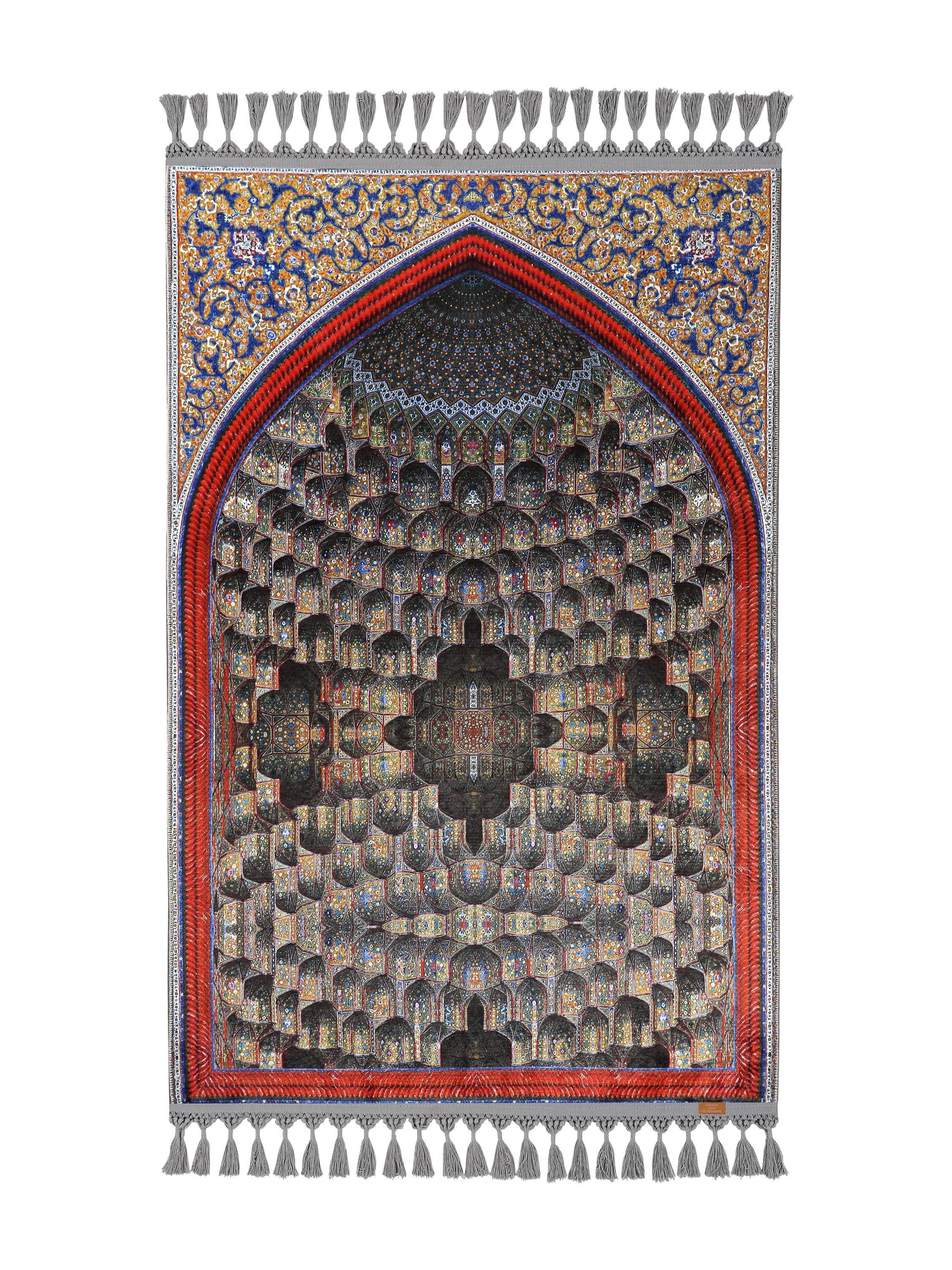 Turkish Prayer Rug, Ottoman Design, Soft Muslim Prayer Mat