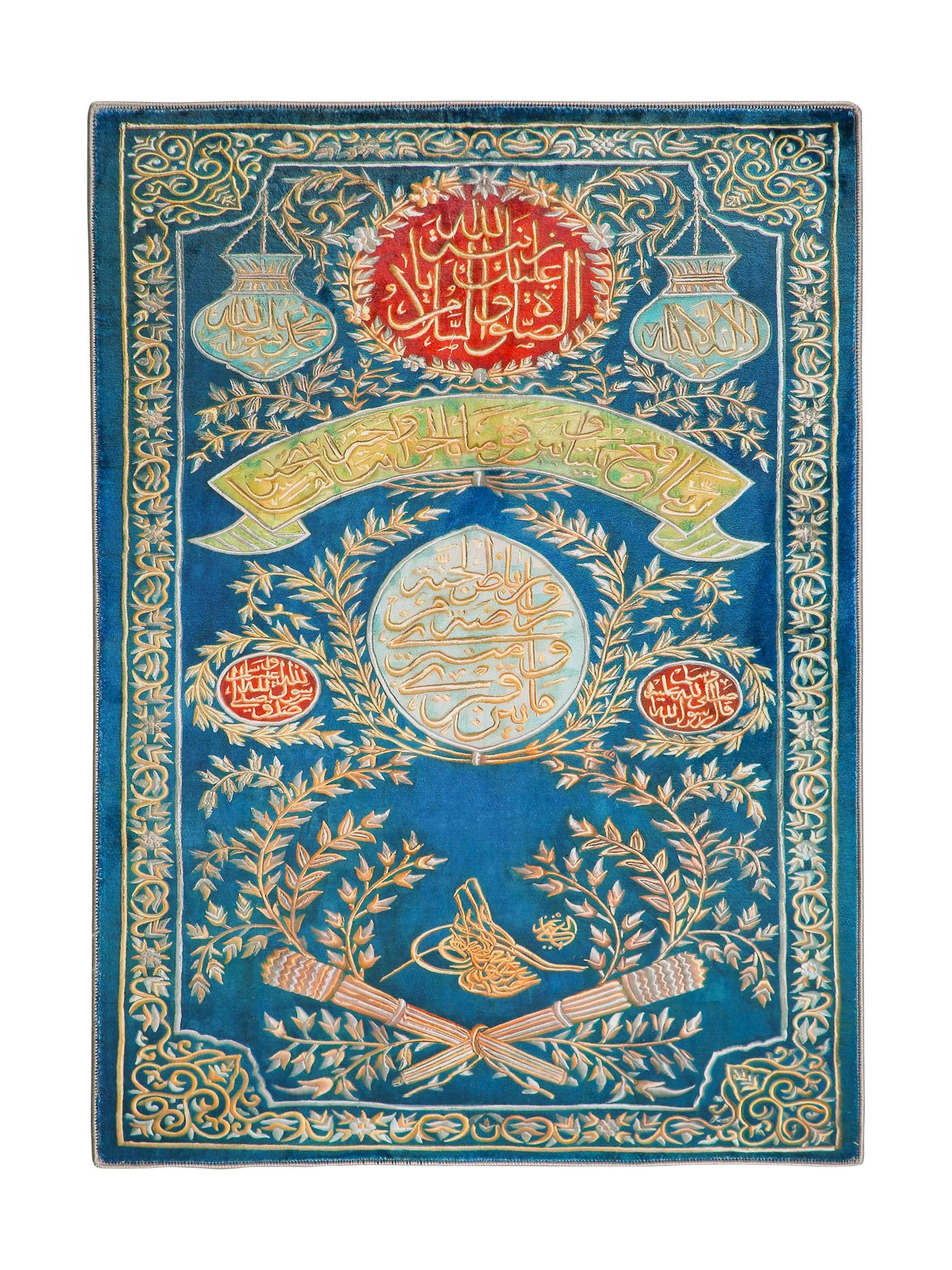 Turkish Prayer Rug, Ottoman Design Seccade, Soft Muslim Prayer Mat