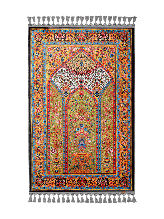 Turkish Prayer Rug, Traditional Ottoman Design, Muslim Prayer Mat