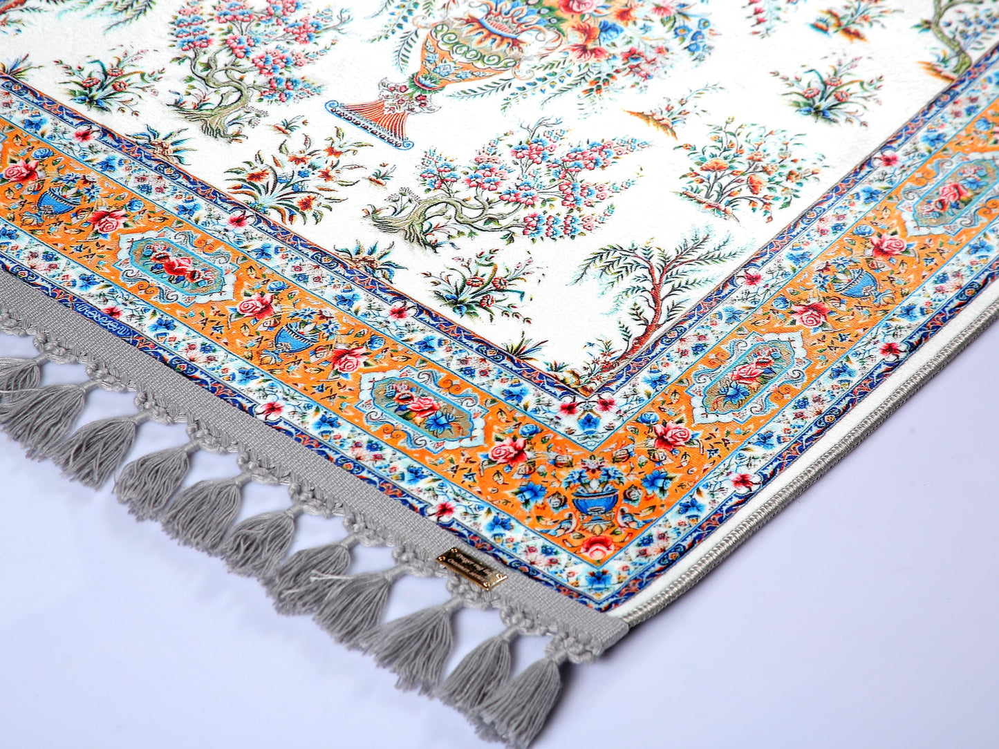 Turkish Prayer Rug, Soft Muslim Prayer Mat, Ottoman Floral Design