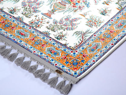Turkish Prayer Rug, Soft Muslim Prayer Mat, Ottoman Floral Design