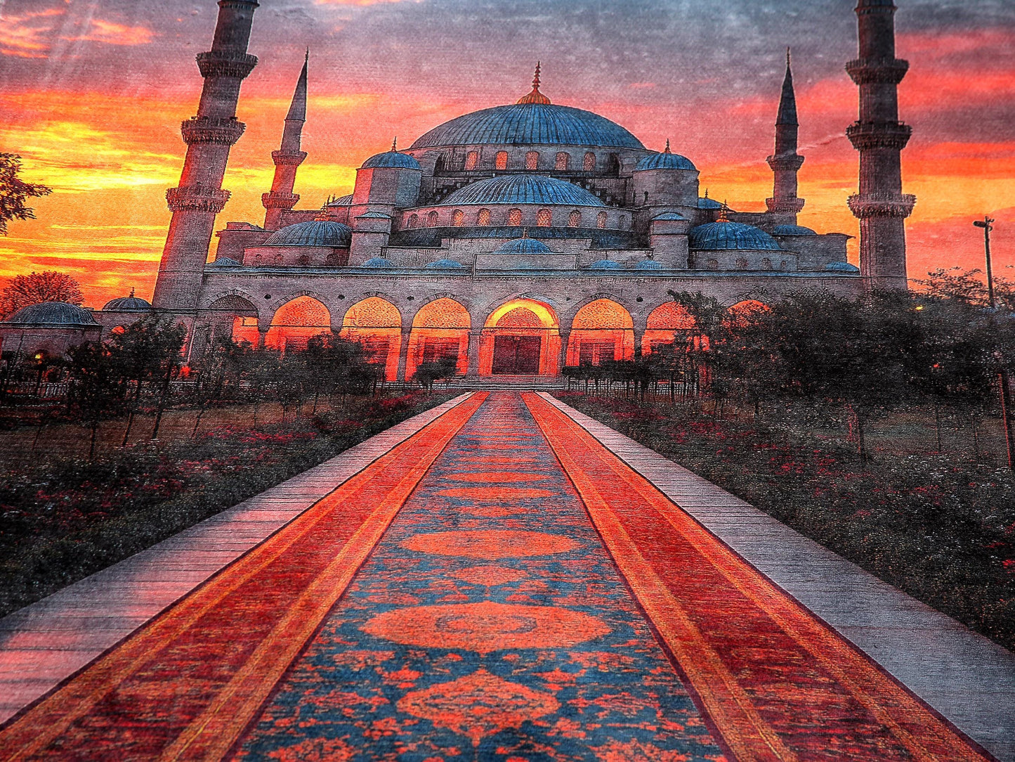 Turkish Prayer Rug, Ottoman Design Muslim Prayer Mat
