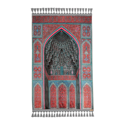 Turkish Prayer Rug, Ottoman Design, Soft Muslim Prayer Mat