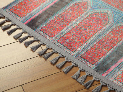 Turkish Prayer Rug, Ottoman Design, Soft Muslim Prayer Mat