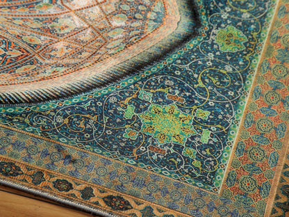 Turkish Prayer Rug, Ottoman Design, Soft Muslim Prayer Mat