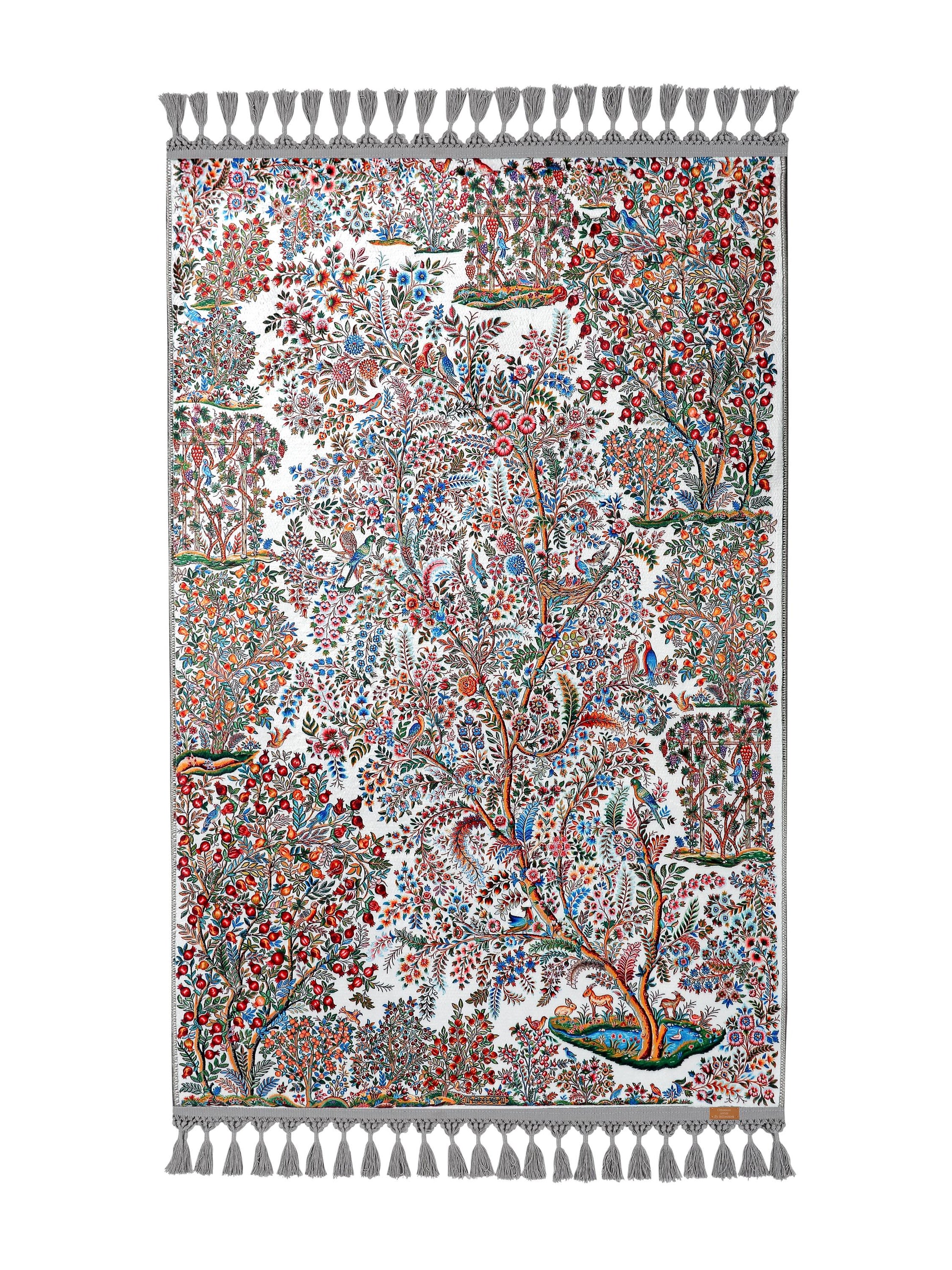 Turkish Prayer Rug, Ottoman Design, Soft Muslim Prayer Mat with Fringes