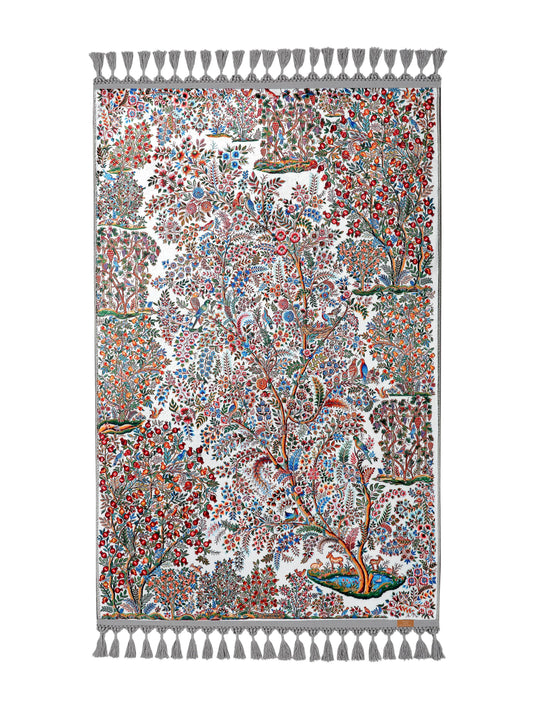 Turkish Prayer Rug, Ottoman Design, Soft Muslim Prayer Mat with Fringes