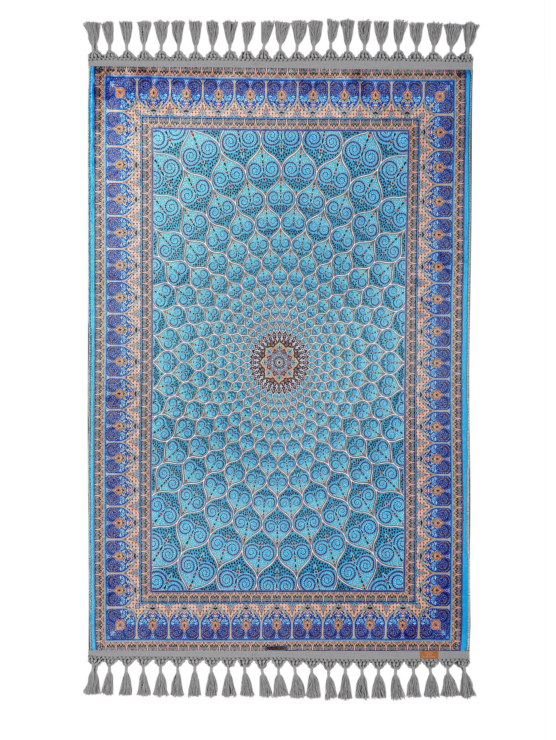 Turkish Prayer Rug, Ottoman Design, Soft Muslim Prayer Mat