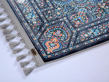 Turkish Prayer Rug, Soft Muslim Prayer Mat, Ottoman Design