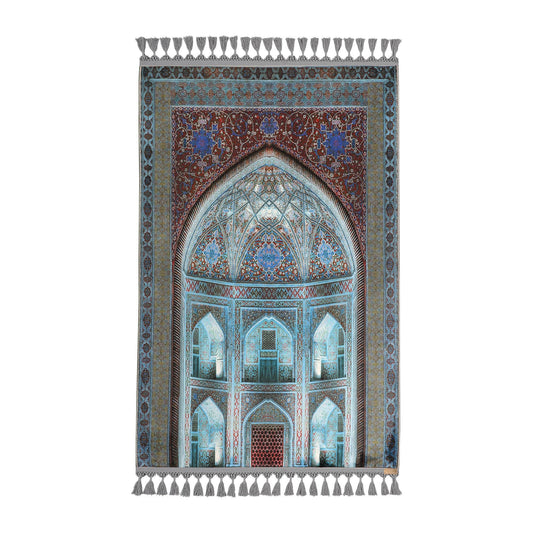 Turkish Prayer Rug, Soft Muslim Prayer Mat, Ottoman Design