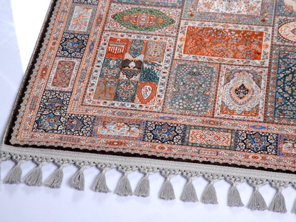 Turkish Prayer Rug, Soft Muslim Prayer Mat, Ottoman Design