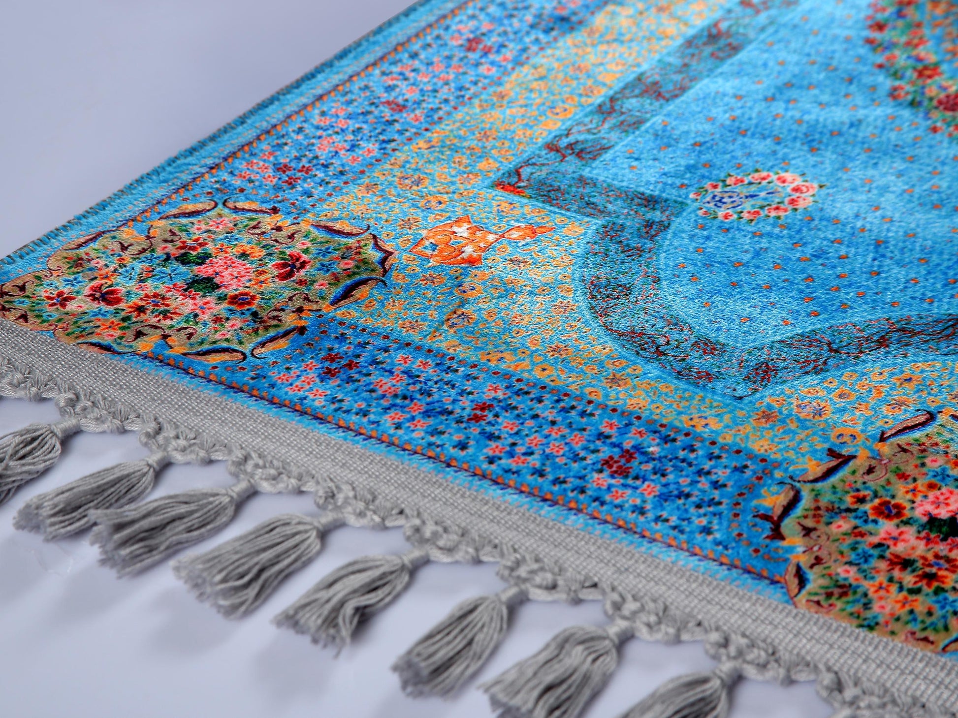 Turkish Prayer Rug, Soft Muslim Prayer Mat, Ottoman Design
