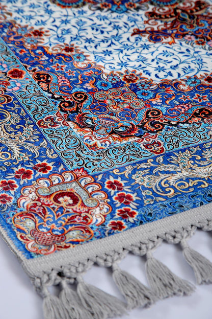 Turkish Prayer Rug, Soft Muslim Prayer Mat, Ottoman Design
