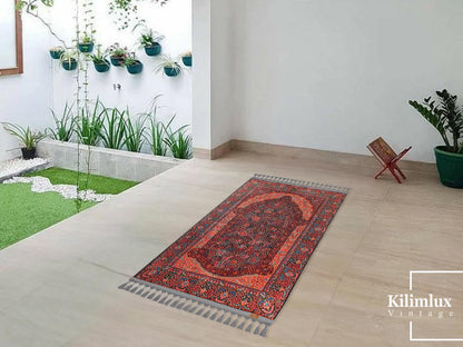 Turkish Prayer Rug, Ottoman Design, Soft Muslim Prayer Mat