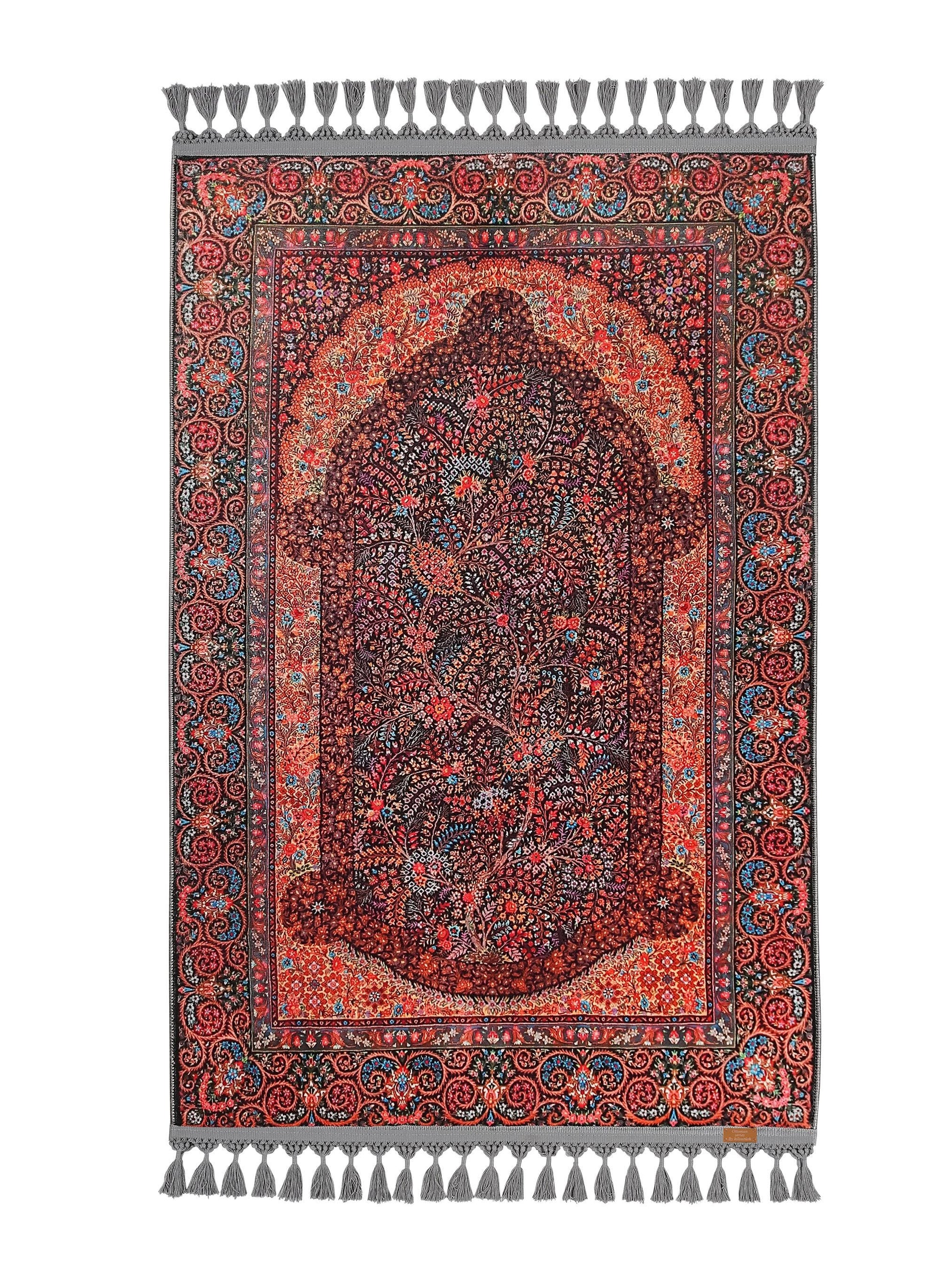Turkish Prayer Rug, Ottoman Design, Soft Muslim Prayer Mat