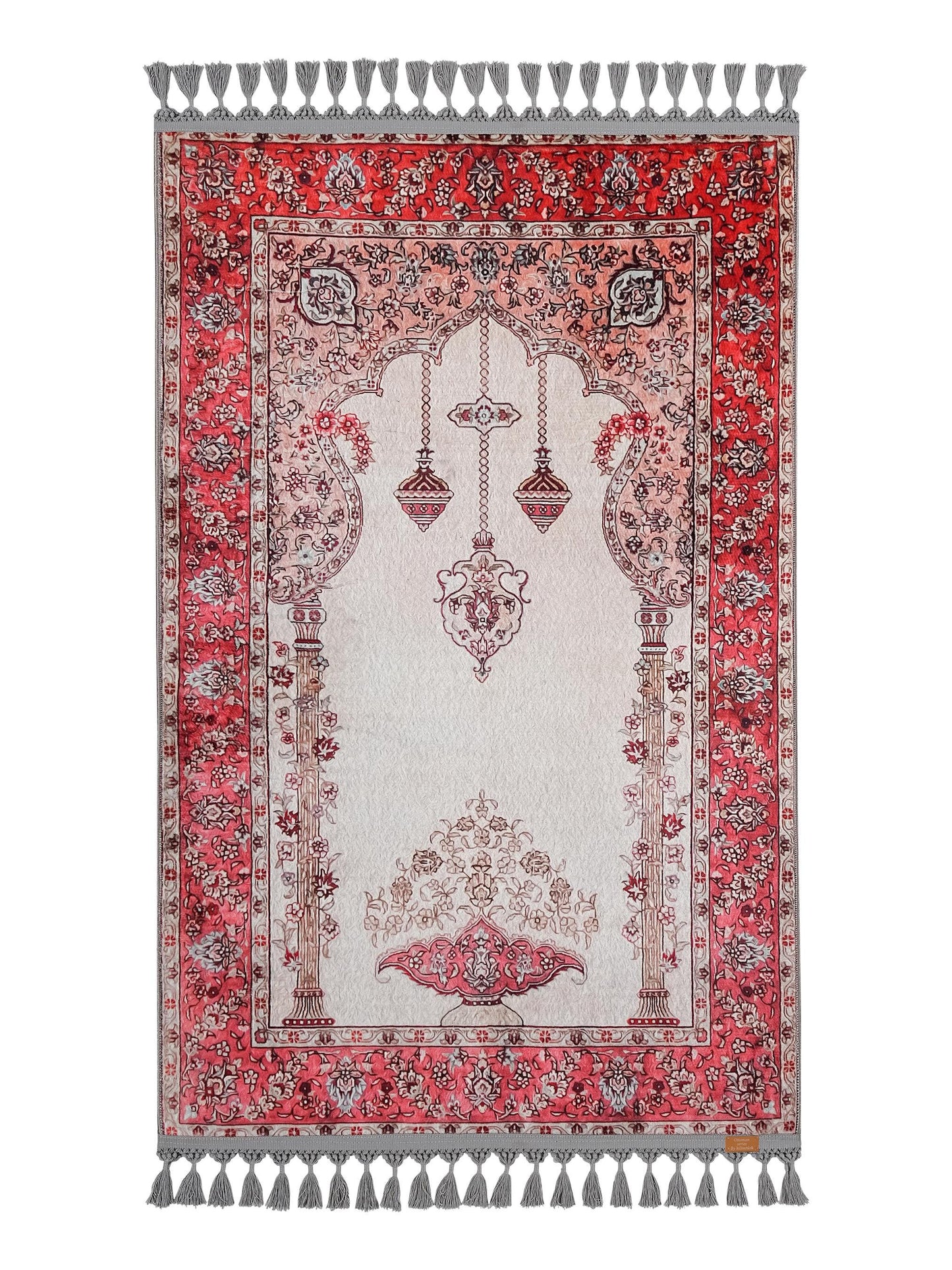 Turkish Prayer Rug, Soft Muslim Prayer Mat, Ottoman Design