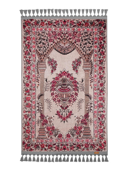 Turkish Prayer Rug, Ottoman Floral Design, Soft Muslim Prayer Mat