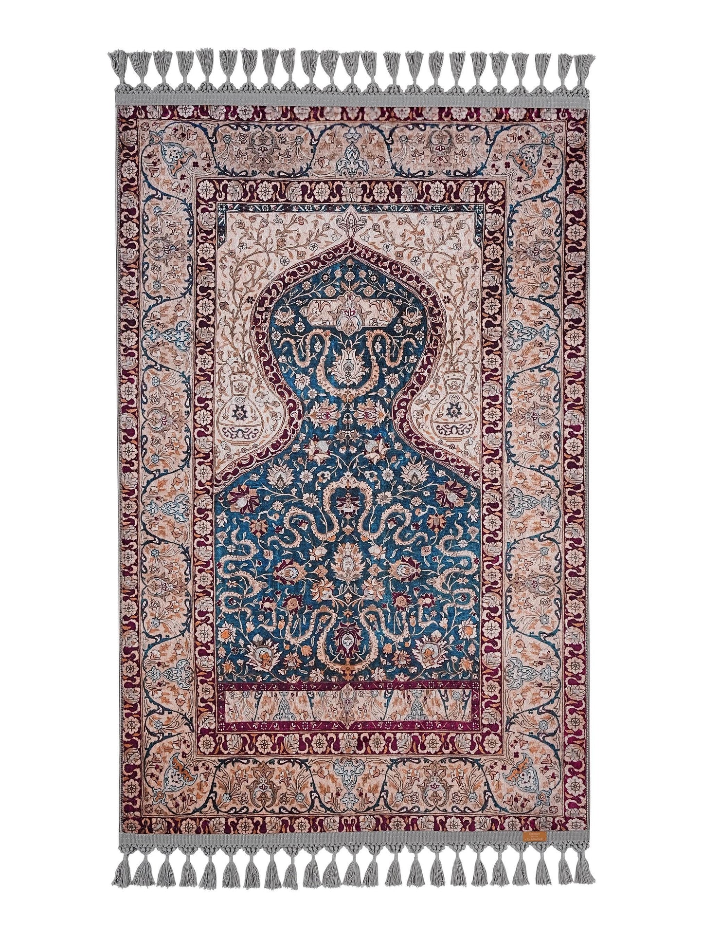 Turkish Prayer Rug, Digital Print Ottoman Design, Muslim Prayer Mat