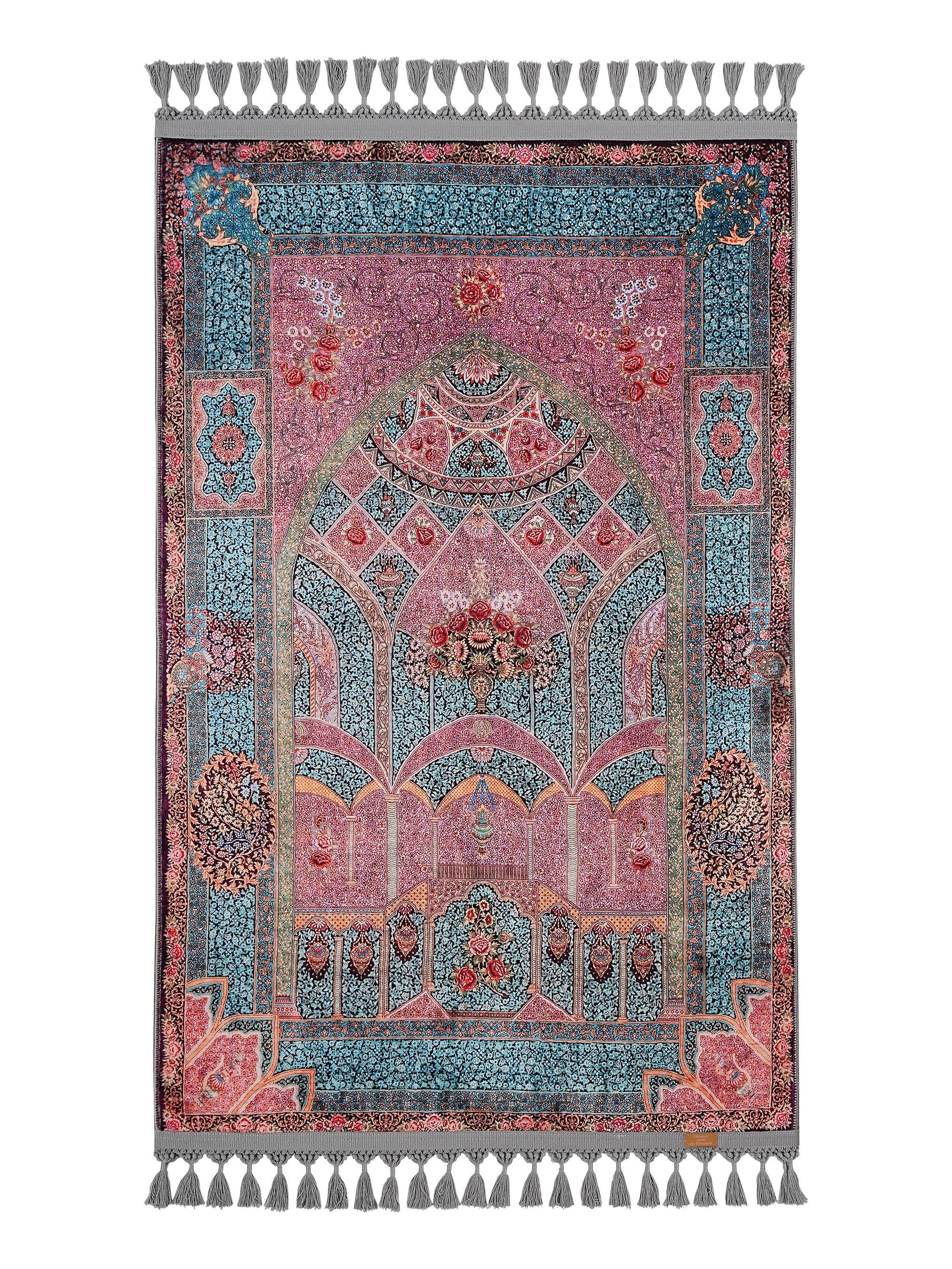 Turkish Prayer Rug, Ottoman Design, Soft Muslim Prayer Mat