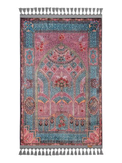 Turkish Prayer Rug, Ottoman Design, Soft Muslim Prayer Mat