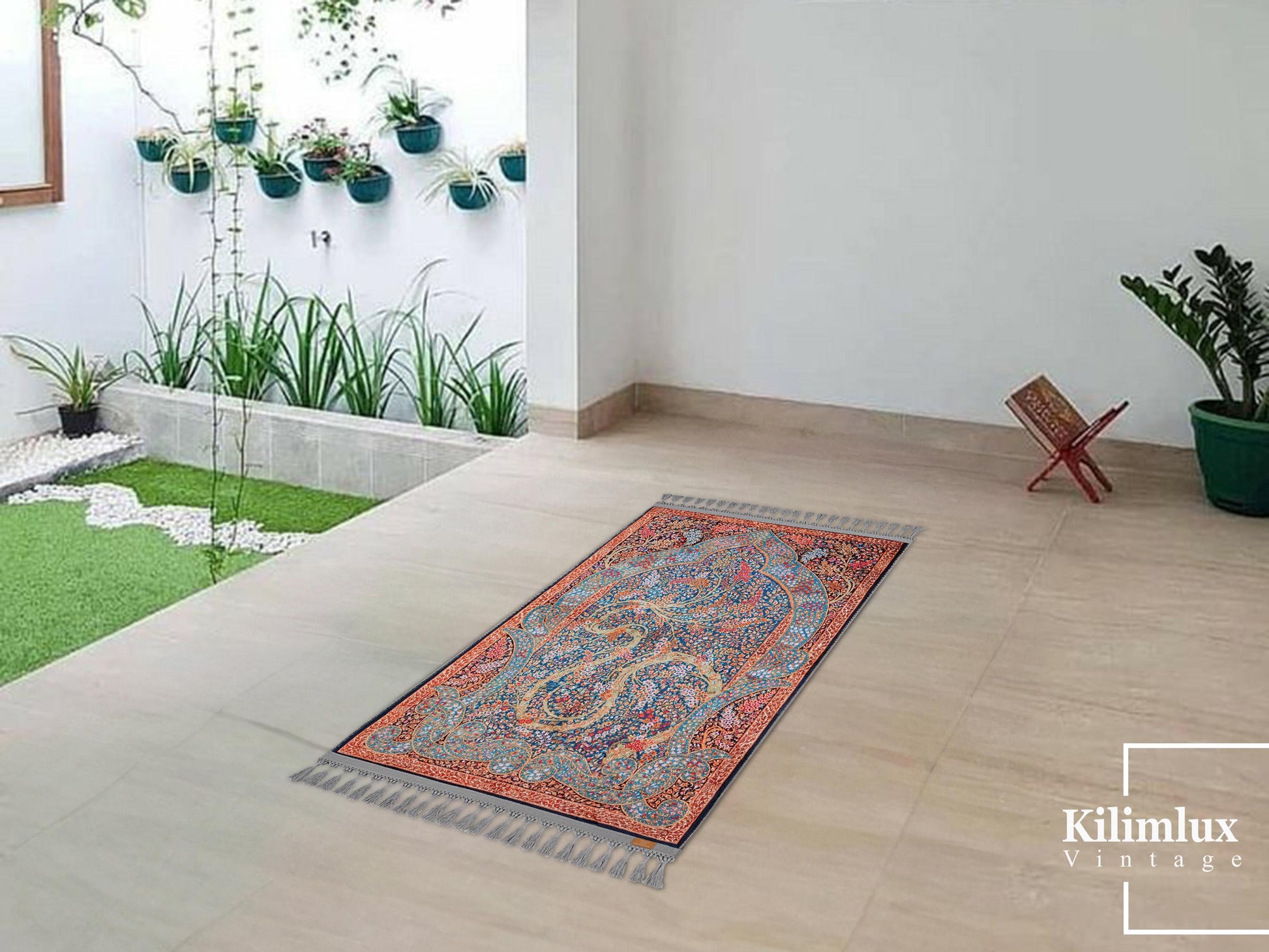 Turkish Prayer Rug, Ottoman Design, Soft Muslim Prayer Mat