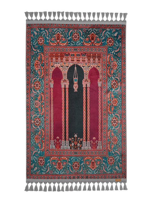 Turkish Prayer Rug, Ottoman Design, Soft Muslim Prayer Mat