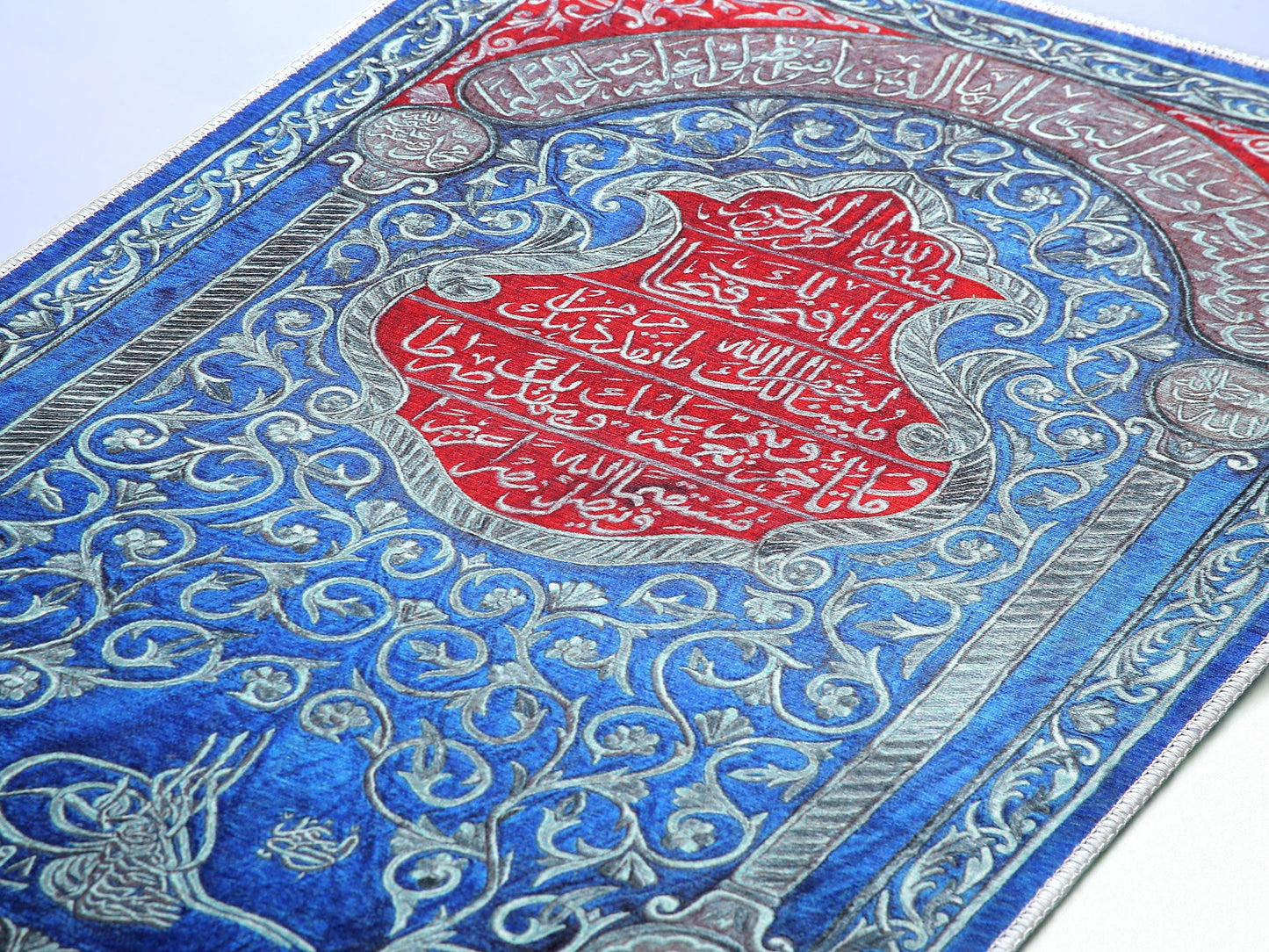 Turkish Prayer Rug, Soft Muslim Prayer Mat, Ottoman Design