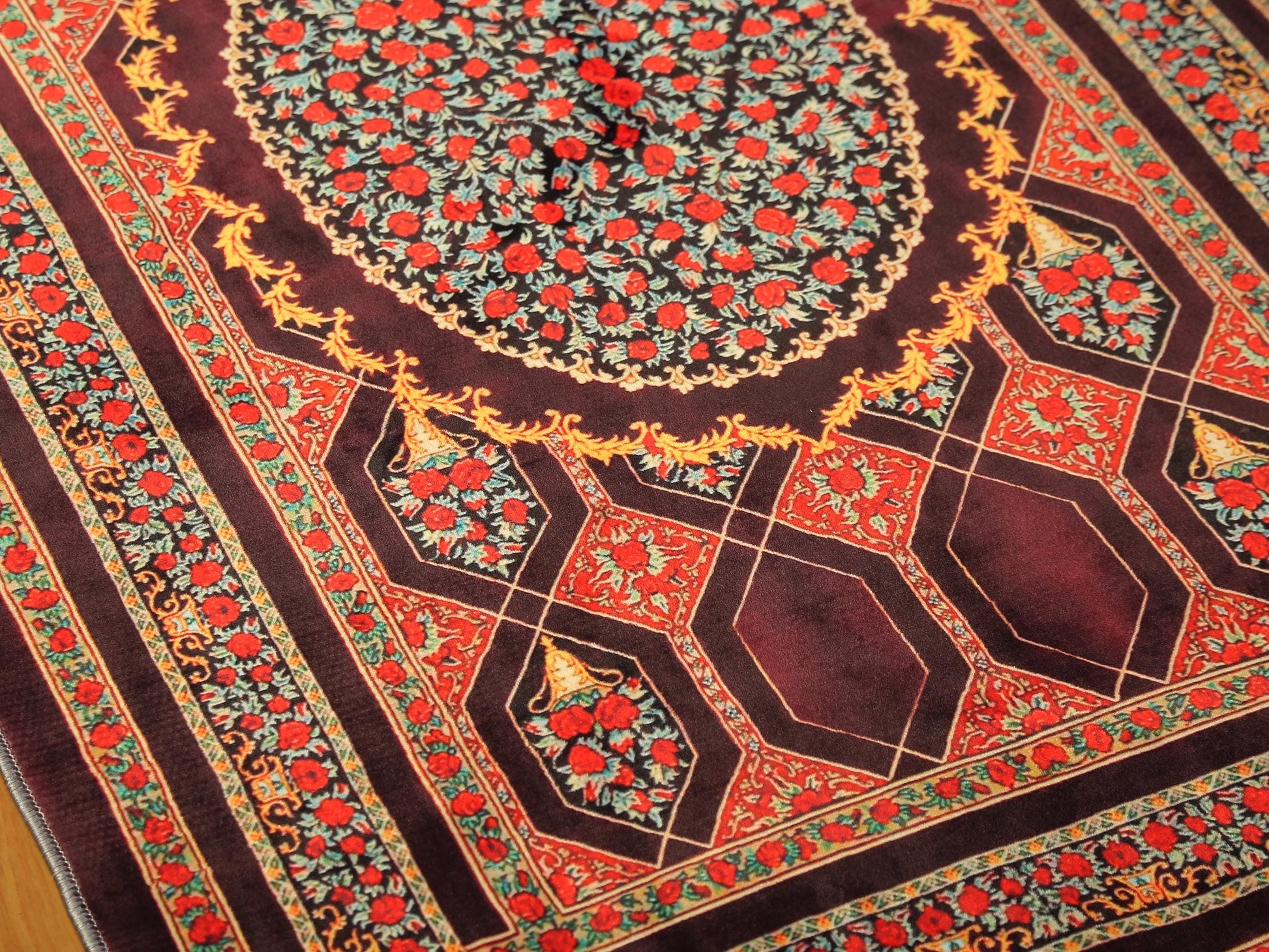 Turkish Prayer Rug, Ottoman Design, Soft Muslim Prayer Mat