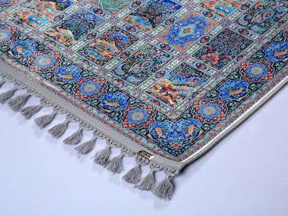 Turkish Prayer Rug, Soft Muslim Prayer Mat, Ottoman Design