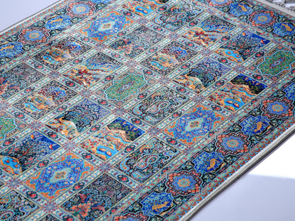 Turkish Prayer Rug, Soft Muslim Prayer Mat, Ottoman Design