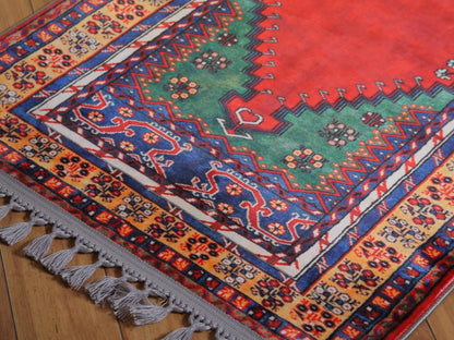 Turkish Prayer Rug, Soft Muslim Prayer Mat, Ottoman Design