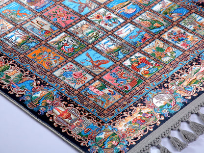 Turkish Prayer Rug, Soft Muslim Prayer Mat, Ottoman Design