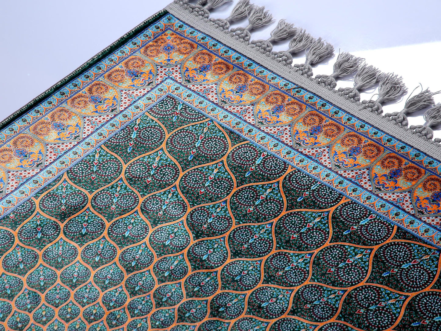 Turkish Prayer Rug, Traditional Ottoman Design, Soft Muslim Prayer Mat
