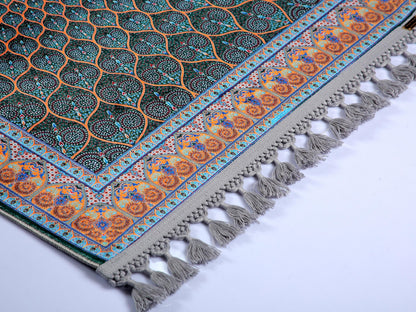 Turkish Prayer Rug, Traditional Ottoman Design, Soft Muslim Prayer Mat