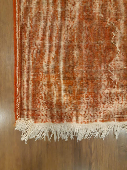 Vintage Turkish Wool Rug: Bohemian Anatolian Area Rug (3'8"x6'9")