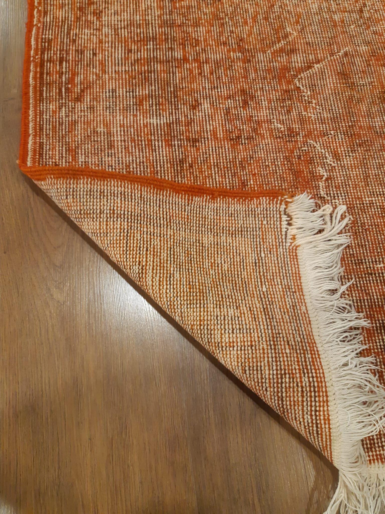 Vintage Turkish Wool Rug: Bohemian Anatolian Area Rug (3'8"x6'9")
