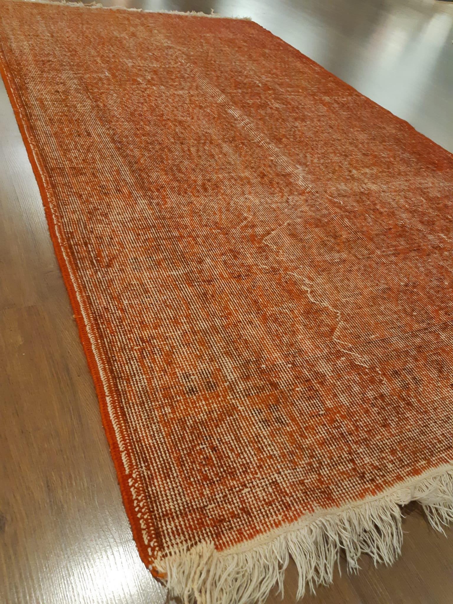 Vintage Turkish Wool Rug: Bohemian Anatolian Area Rug (3'8"x6'9")