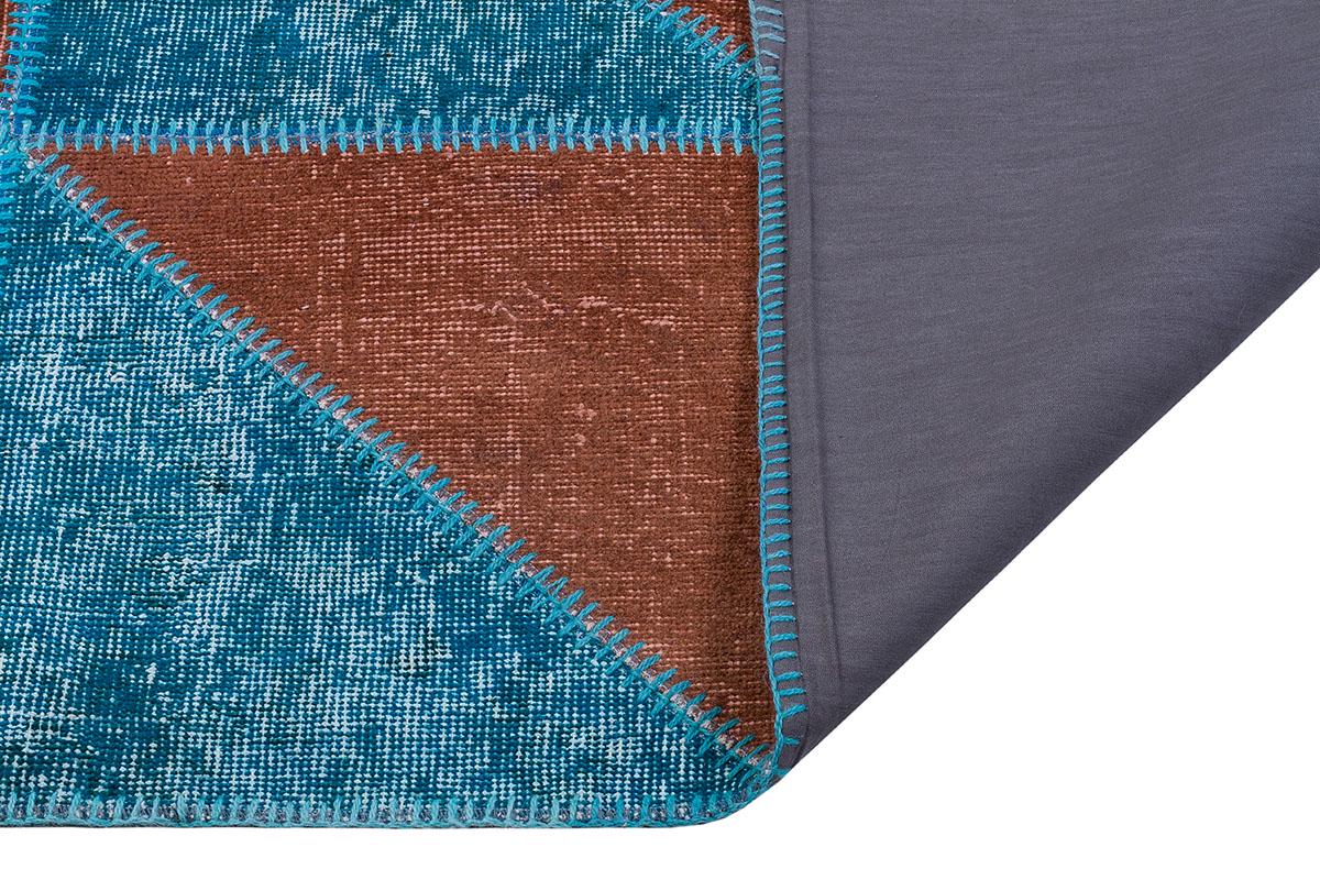 5.6x8, Handmade Wool Turkish Patchwork Rug – Vintage, Bohemian, One-of-a-Kind Area Rug