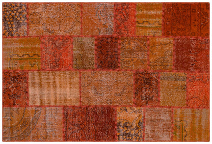 4x6, Handmade Wool Turkish Patchwork Rug – Vintage, Bohemian, One-of-a-Kind Area Rug