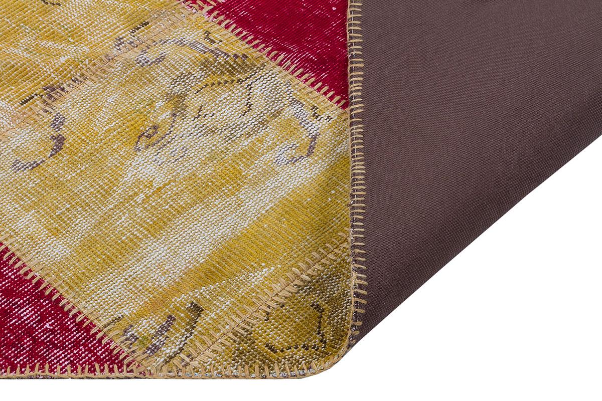5.6x8, Handmade Wool Turkish Patchwork Rug – Vintage, Bohemian, One-of-a-Kind Area Rug
