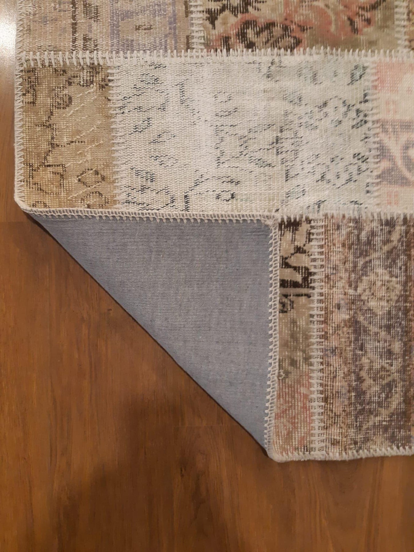 5x8, Handmade Wool Turkish Patchwork Rug – Vintage, Bohemian, One-of-a-Kind Area Rug