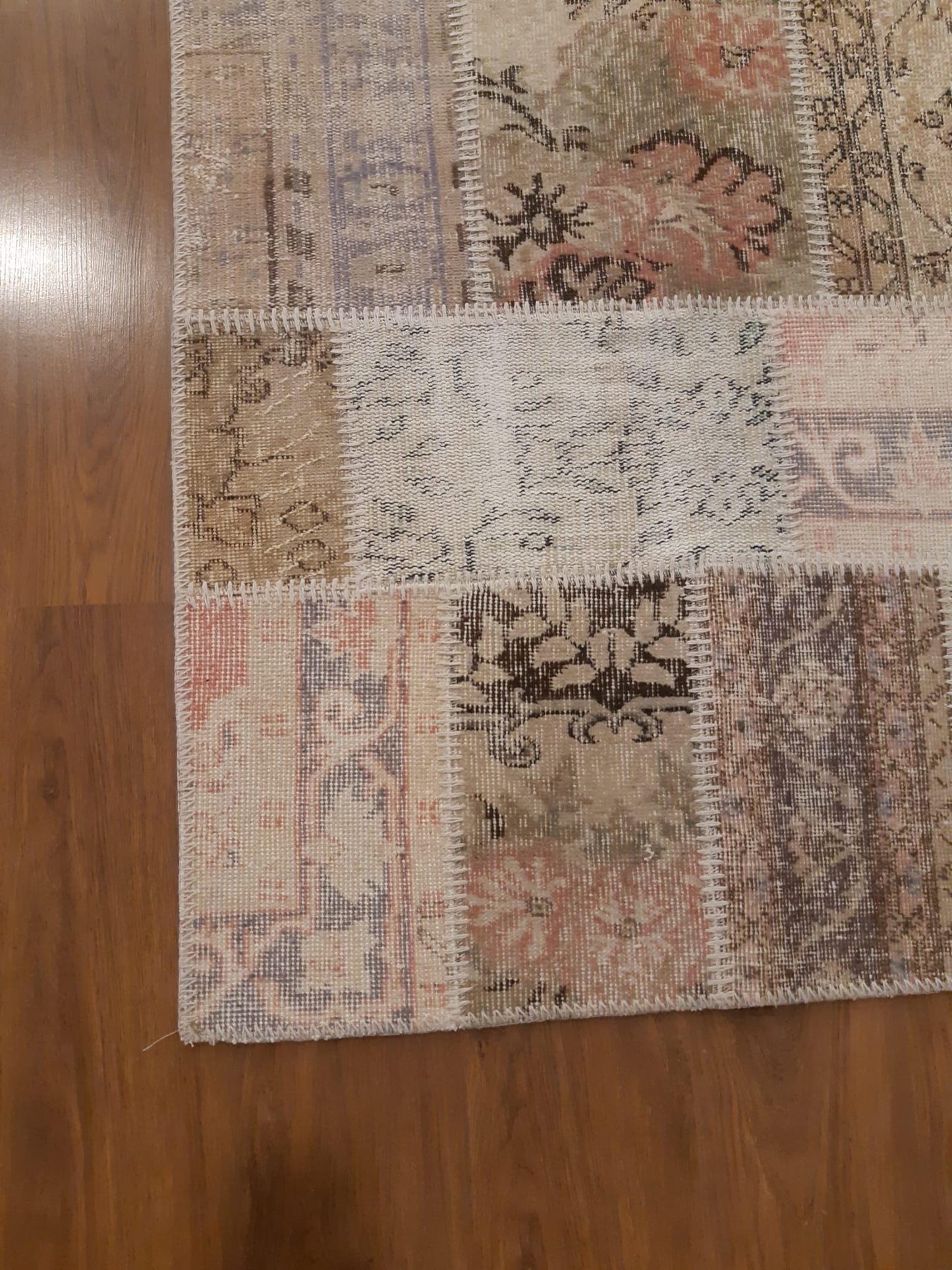 5x8, Handmade Wool Turkish Patchwork Rug – Vintage, Bohemian, One-of-a-Kind Area Rug