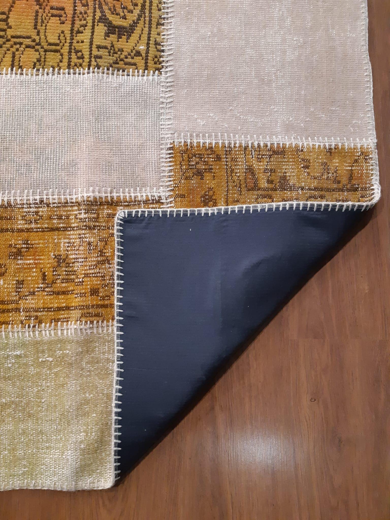 5.4x7.4, Handmade Wool Turkish Patchwork Rug – Vintage, Bohemian, One-of-a-Kind Area Rug