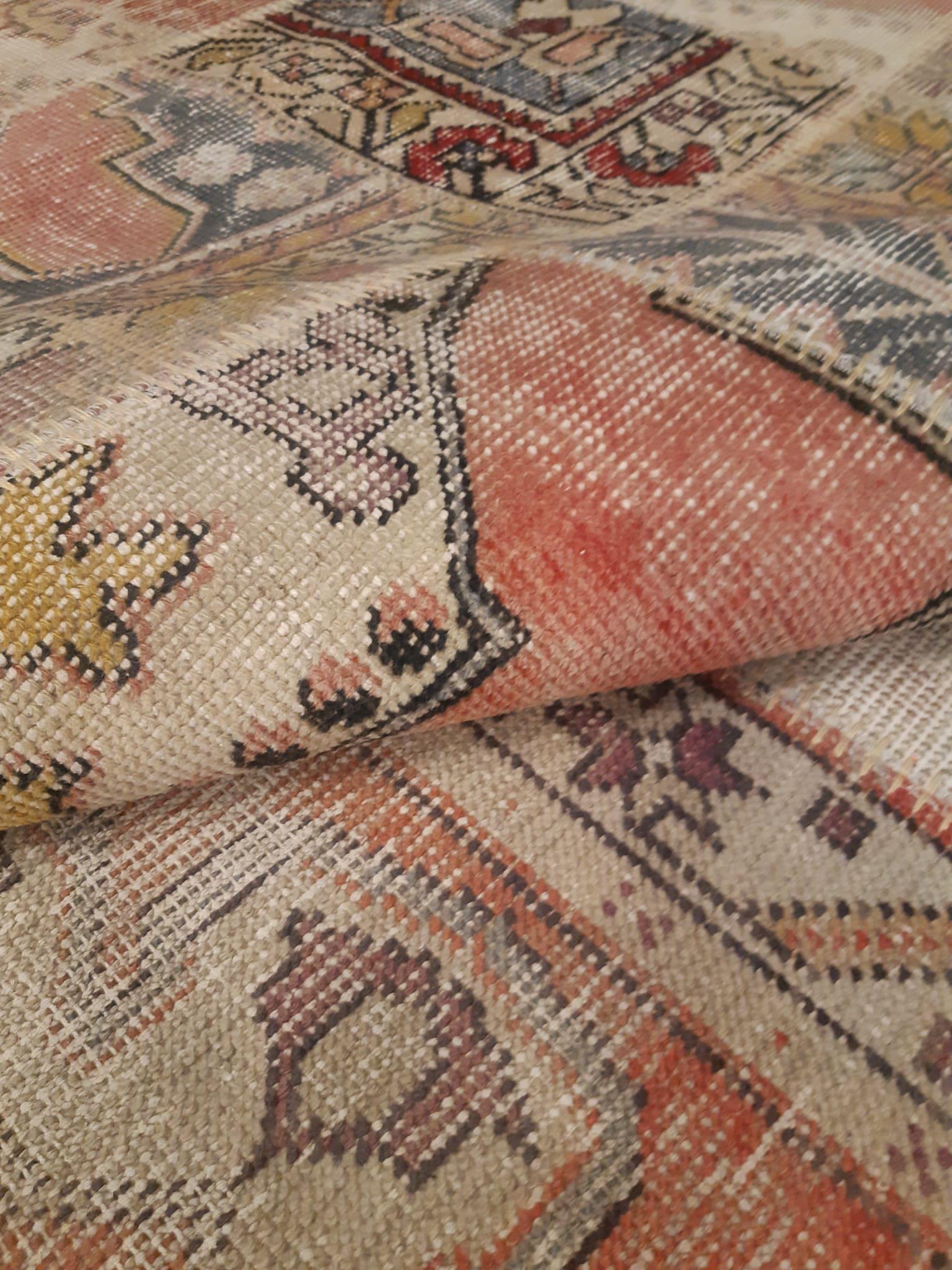 5.6x7.9, Handmade Wool Turkish Patchwork Rug – Vintage, Bohemian, One-of-a-Kind Area Rug