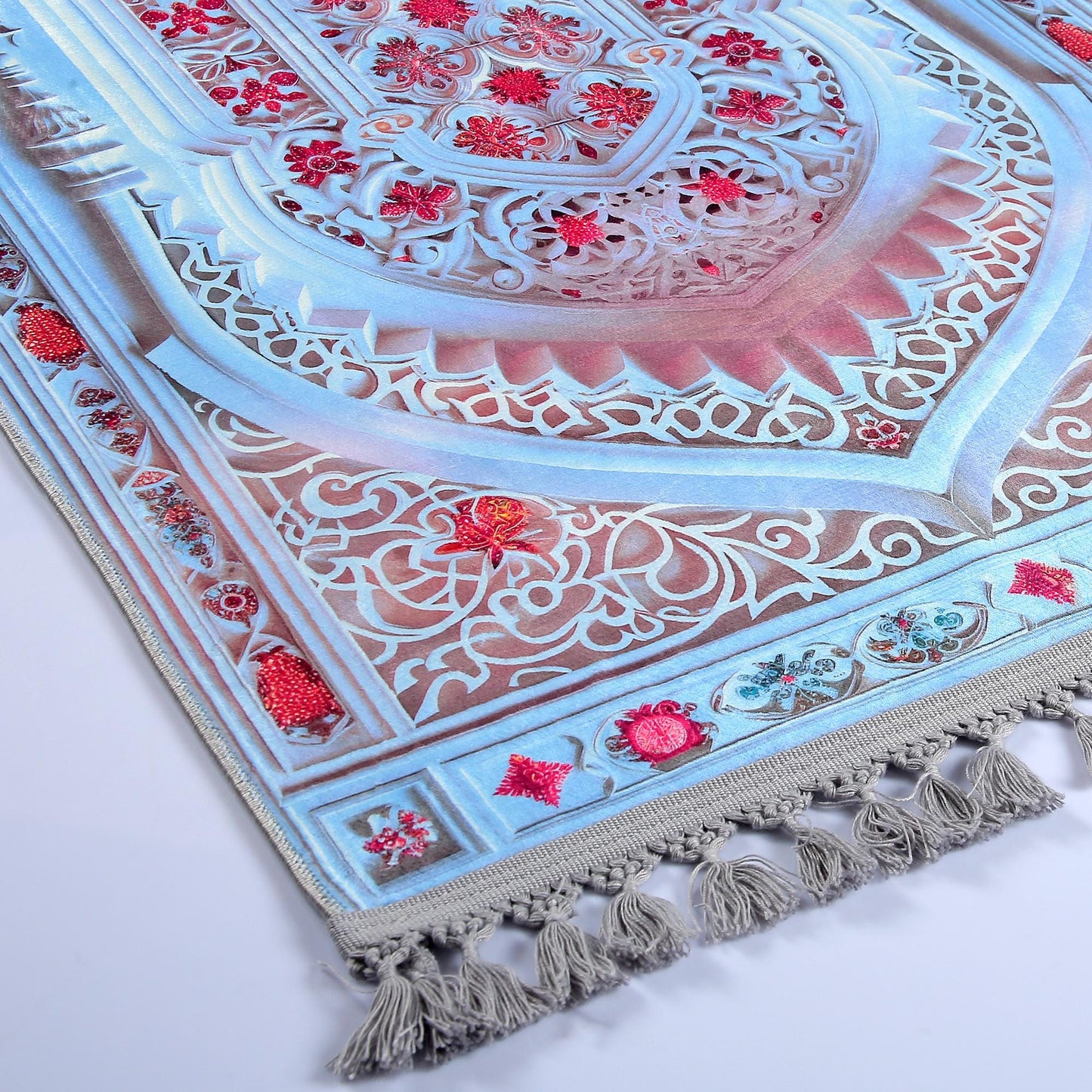 Turkish Prayer Rug, Soft Muslim Prayer Mat, Ottoman Design