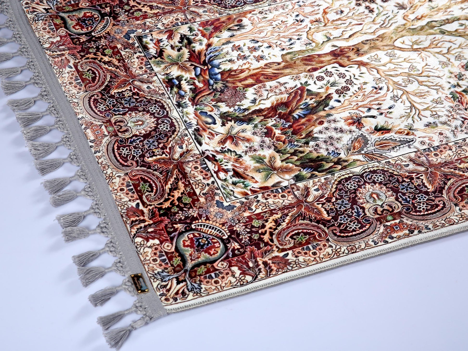 Tree of Life Turkish Prayer Rug – Islamic Mat with Tassels