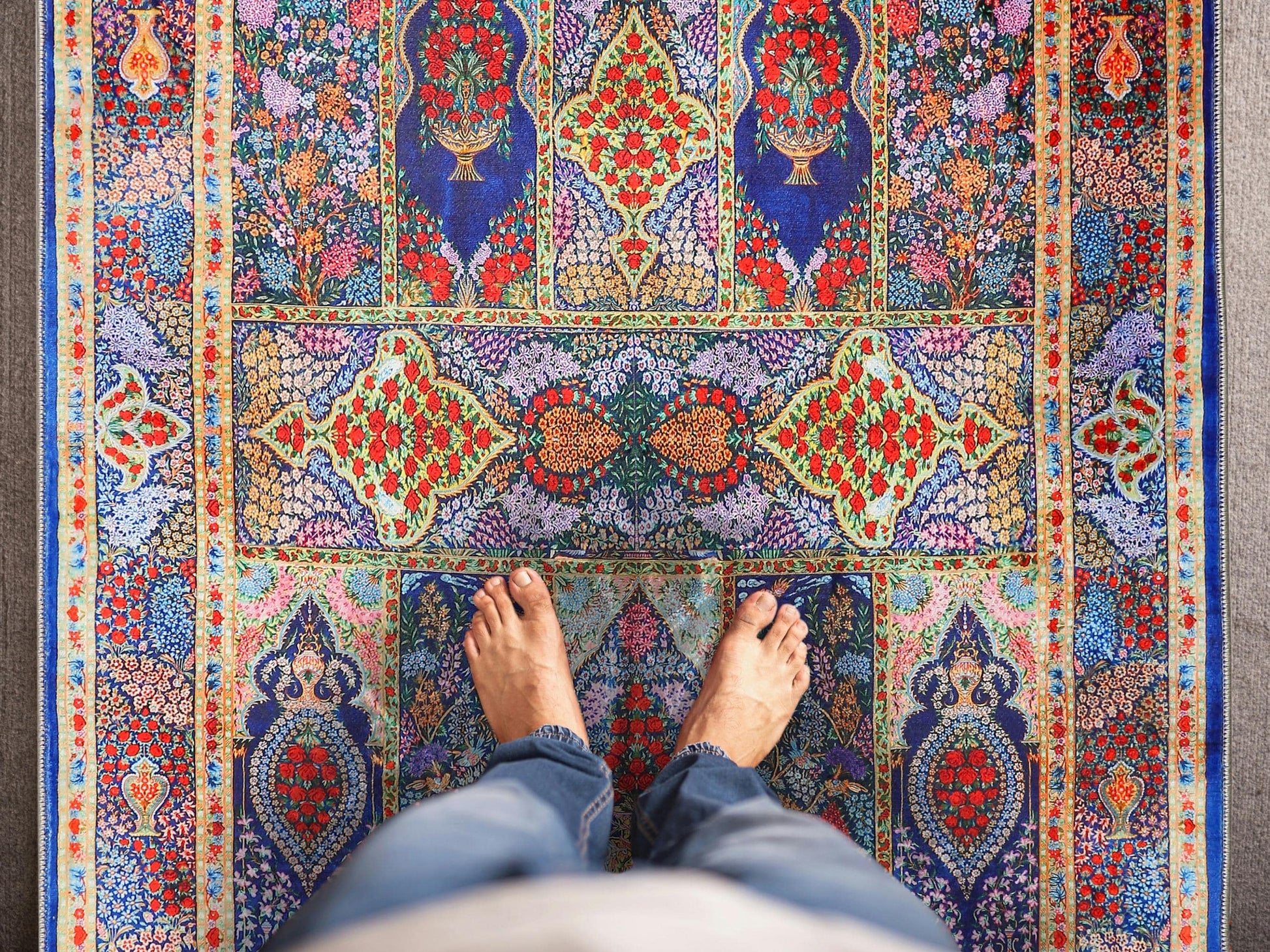Turkish Prayer Rug, Ottoman Design, Soft Muslim Prayer Mat